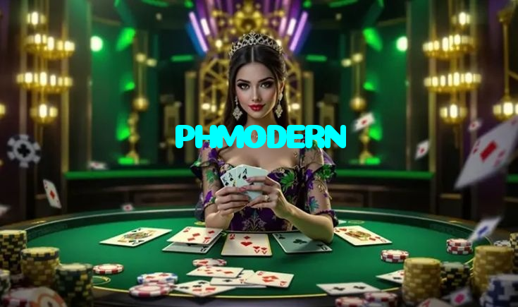 PHMODERN casino presented on mobile device in Pakistan with slots and live games
